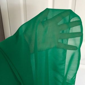 Emerald green chiffon belly dance veil